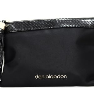 Bolso negro con cuero tejido