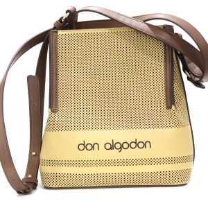 Bolso amarillo con correa marrón
