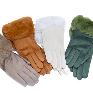 Guantes de terciopelo colores naturales
