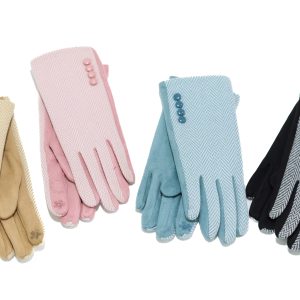 Guantes claros con diseño zig-zag