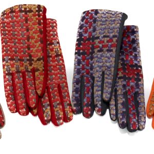 Guantes con diseño de tejido