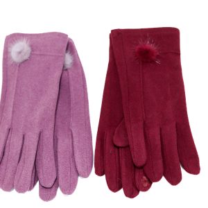 Guantes colores vivos con pompón
