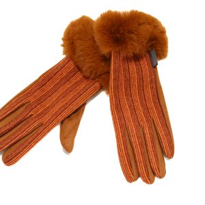 Guantes naranjas a rayas