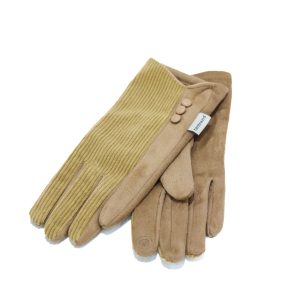 Guantes beige con pana