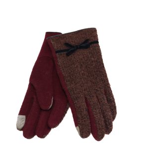 Guantes caoba con lazo