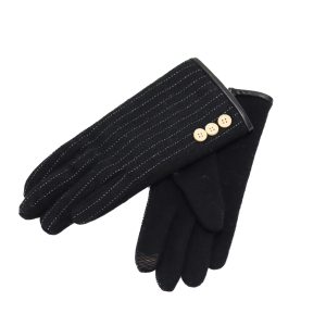 Guantes negros a rayas