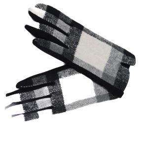 Guantes tartán blanco y negro
