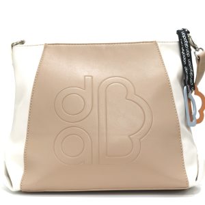 Bolso beige y blanco