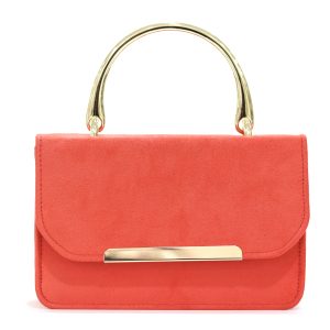 Bolso de mano rojo coral