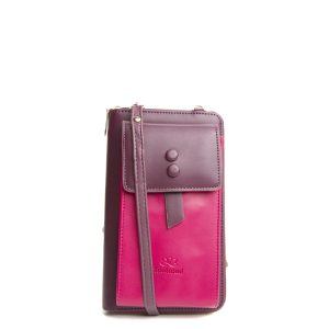 Portamóvil fucsia y morado